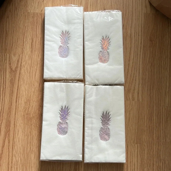 Pineapple Dinner Party Napkins | Rose Gold Foil | Rose Gold | Beach Party | Luau - Picture 4 of 12